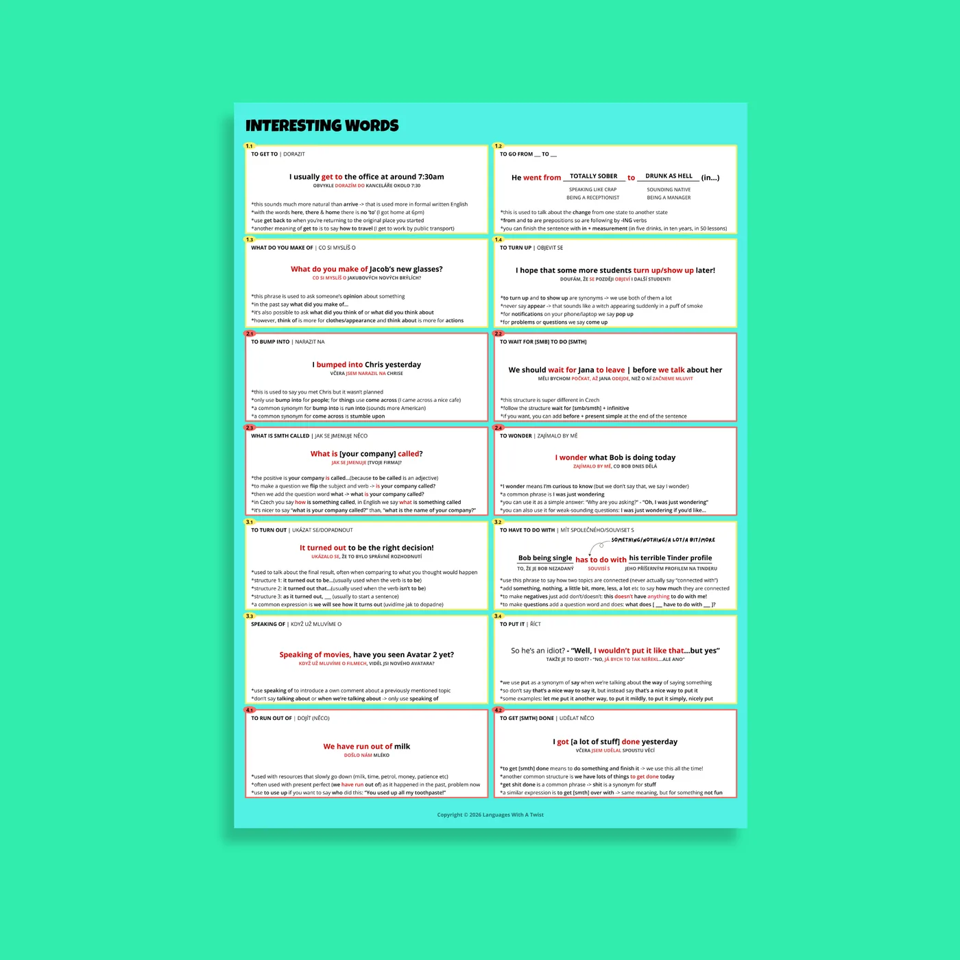 Interesting Words leaflet