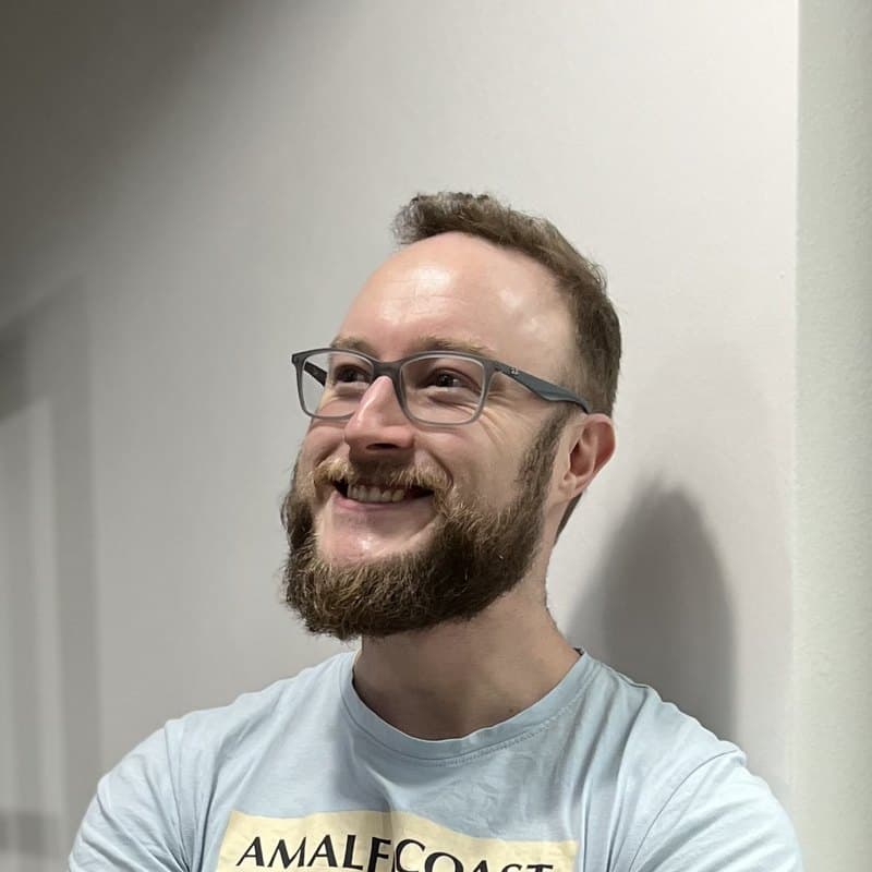 Jacob, founder of English With Jacob, laughing